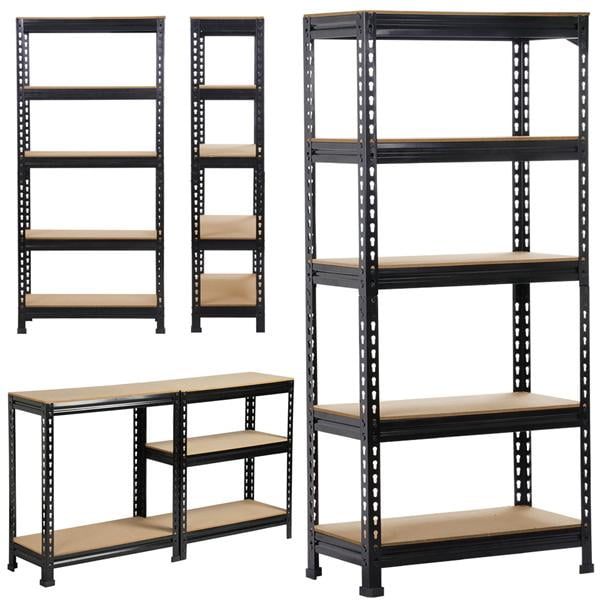 Alden Design 5-Tier Boltless & Adjustable Steel Storage Shelf Unit, Black