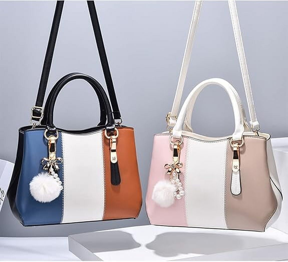 Purses and Handbags Top Handle Satchel Shoulder for Women's Large Capacity Color Block Messenger Tote Bags