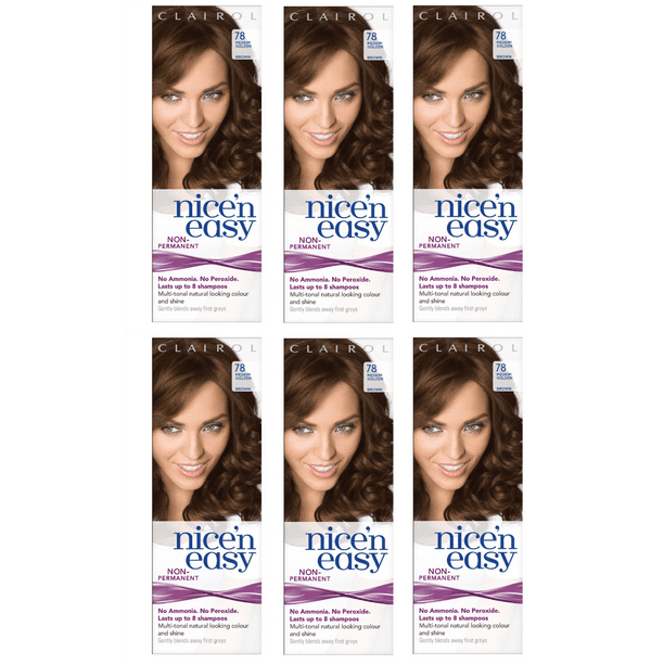 Clairol Nice N Easy Hair Color 78 Medium Golden Brown Pack Of 6 Uk Loving Care Walmart Com Walmart Com