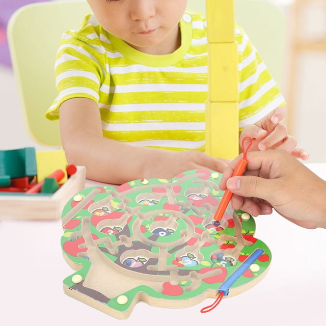 Wooden Maze Toy Kids Maze Puzzle Toy Board Game Children Brain Training Toy Educational Toy