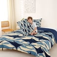 thumbnail image 4 of Feelyou Wave Ocean Fish Full Size Comforter Sets for Boys Girls, Tropical Beach Underwater Bedding Sets, Navy Beige, Blue Reversible, 3 Pieces, 4 of 6