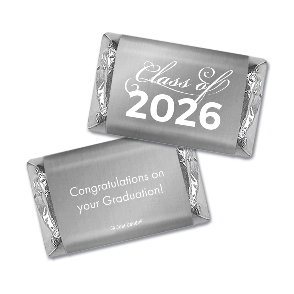 68 Pcs Silver Graduation Candy Favors Class Of 2026 Wrapped Miniatures (1.25lb Bag)