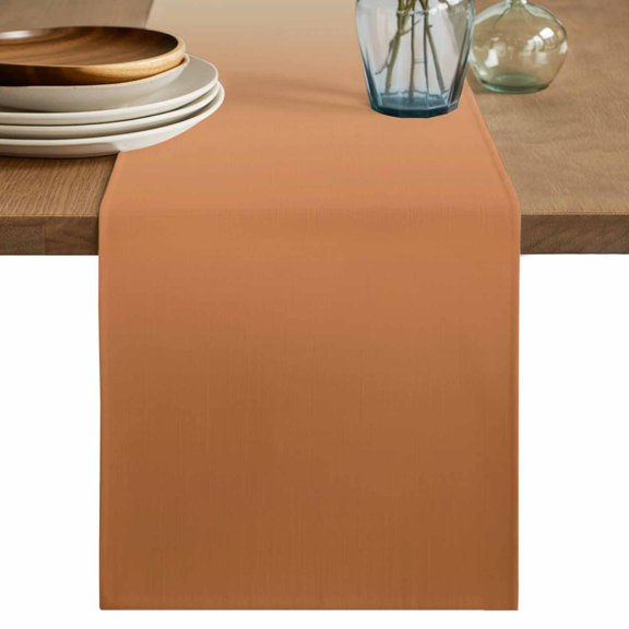 Burnt Orange Blue Ombre Table Runner 70 Inches, Abstract Modern Art Aesthetics Bed Runner Dresser Scarves Tabletop for Indoor Outdoor Parties/Ceremony/Banquet, 13" x 70"