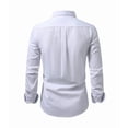thumbnail image 6 of UVEASISHA Slim Fit Dress Shirts for Men Business Casual Office Shirt Cotton Long Sleeve Collared Shirts Solid Color Stylish Wedding Party Shirt White L, 6 of 7
