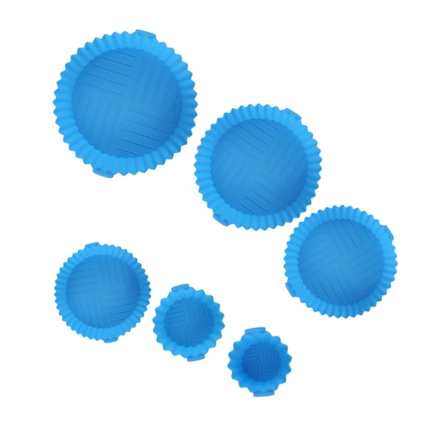 Visland Ensemble de 6 Pots en Silicone pour Friteuse à Air Chaud Sans BPA Doublures de Friteuse à Air de Qualité Alimentaire 6 Tailles Réutilisables pour Diverses Friteuses à Air QT
