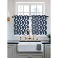 thumbnail image 2 of Blue White Snowflake Tier Curtains 36 Inch Length,Sheer Curtains for Bedroom Living Room Window Winter Geometric Check Plaid Rod Pocket Drapes Kitchen Curtains Small Half Window 27.5"x36" 2 Panels, 2 of 6