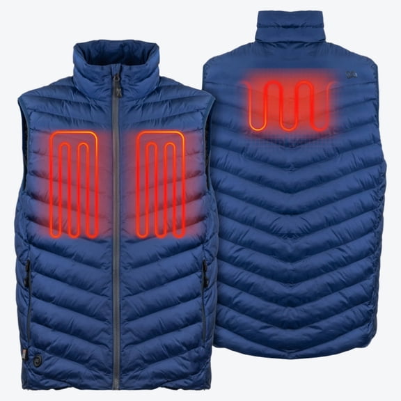 Mobile Warming Backcountry Xtera Heated Vest for Men, PrimaLoft Insulated, 7.4V Battery Included, Navy, Medium