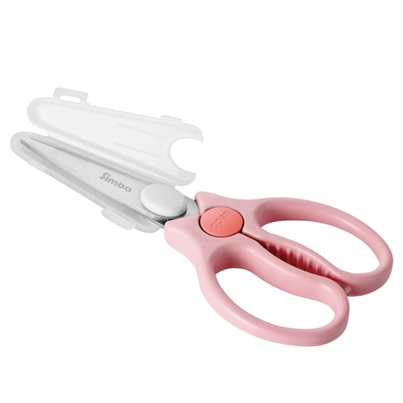 Tijeras para alimentos Simba Premium, portátiles, de seguridad, color rosa