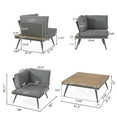 thumbnail image 3 of Noble House Norfolk 4 Piece Outdoor Wood and Aluminum Sofa Set in Natural, 3 of 14