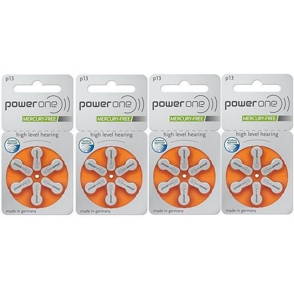 NEW 24 pcs Power One PowerOne Hearing Aid Batteries size P13 Expire Early 2021