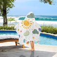 thumbnail image 3 of Yayeee Kids Hooded Towels Toddler Soft Absorbent Beach Bathing Wrap 50" x 23.5", Rainbows Pattern, 3 of 5