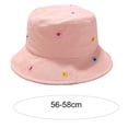 thumbnail image 5 of Women Sun Hat Flower Embroidery Deep Round Top Breathable Lightweight Sunscreen Foldable Washable Women Fisherman Hat Clothes Accessory, 5 of 6