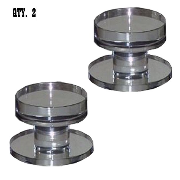 Clear Acrylic StickOn Mirror Round Knobs Pack of 2