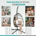 NICESOUL Outdoor Indoor Light Gray Swing Egg Chair with Stand Wicker