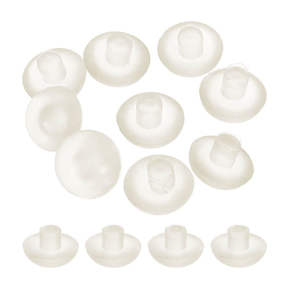 Uxcell 28 pack 5mm/0.2" Glass Table Top Bumpers with Stem Fit 3/16 inch, Clear