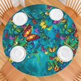 thumbnail image 2 of Colorful Butterfly Pattern Round Fitted Tablecloth with Elastic Edge,Dining Table Cover Waterproof,Outdoor Round Tablecloth for Camping,Dining,Indoor and Outdoor, 2 of 7