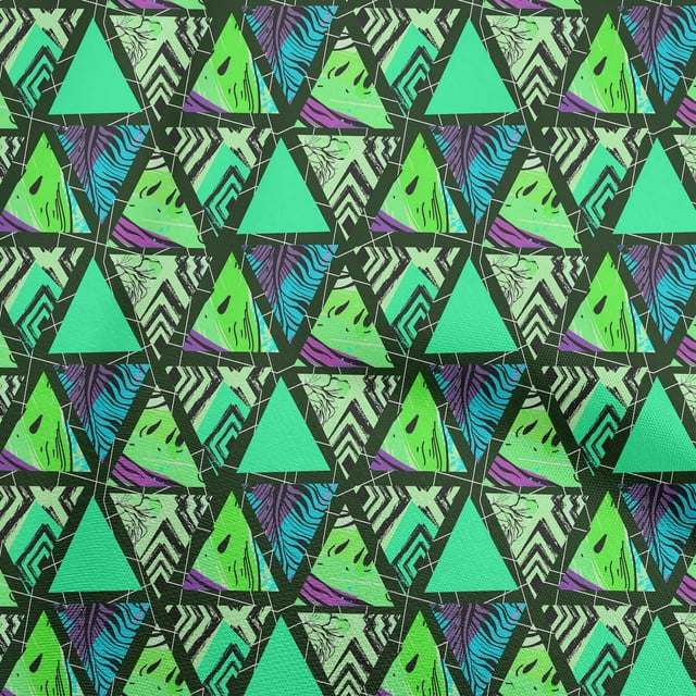 oneOone Cotton Silk Sea Green Fabric Geometric Tropical Texture Sewing Craft Projects Fabric Prints By Yard 42 Inch Wide