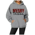 thumbnail image 2 of Merry Christmas Hoodies for Women 2025 Fall Winter Long Sleeve Graphic Hooded Sweatshirt with Pockets Pullover Tops, 2 of 7