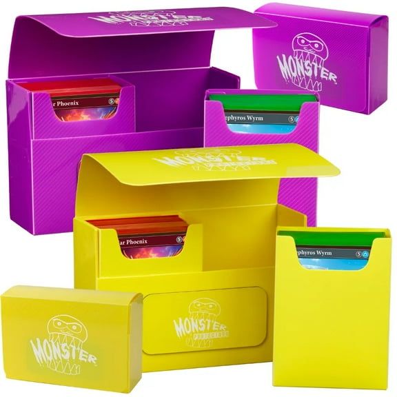 Monster Protectors Double Deck Box with Magnetic Closure - Purple and Yellow 2 Pack