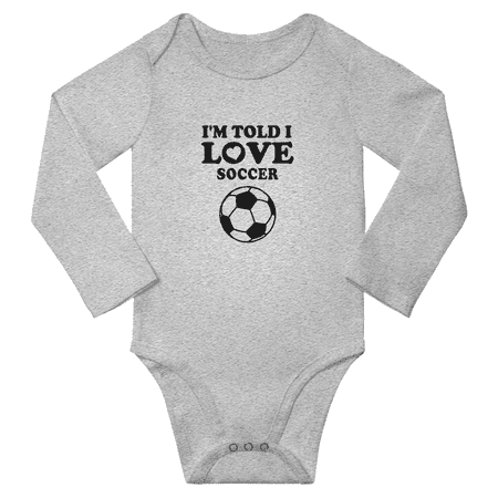 

I m Told I Like Soccer Cute Baby Long Sleeve Clothes Outfits Boy Girl Unisex (Gray 6M)