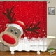 thumbnail image 2 of Juego de cortinas de ducha de Navidad para baño, 4 piezas de cortina de ducha de Navidad/alfombras de baño antideslizantes/tapa de inodoro/alfombra de baño, decoración divertida de alce Rojo Verde RV1016-0122460FYD, 2 of 5