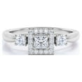 thumbnail image 3 of JeenMata 1.75 Carat Princess Cut Moissanite Engagement Ring - Antique Ring - Art Deco Ring - Bezel Ring - 18k White Gold Over Silver, 3 of 10