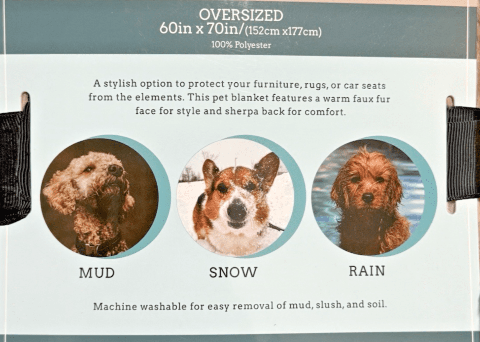 Brentwoof Oversized Waterproof Pet Blanket and Furniture Protector, 60x70, Reversible Plush Throw, Taupe