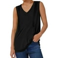 thumbnail image 4 of SLADYGLO Women's Heather Sleeveless V-Neck Top with Shoulder Detail, 4 of 5