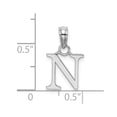 thumbnail image 3 of Diamond2Deal 14K Pendentif Initiale Lettre N en Or Blanc pour Femmes, 3 of 6