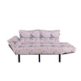 thumbnail image 2 of Paris Futon Couch, Eiffel Tower Sketch with Hand Lettering City Name Keys Quill Love Capital, Daybed with Metal Frame Upholstered Sofa for Living Dorm, Loveseat, Multicolor, by Ambesonne, 2 of 4