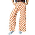 thumbnail image 1 of Pantalones Acelit a cuadros casuales para mujer, primavera verano, naranja, 1 of 5