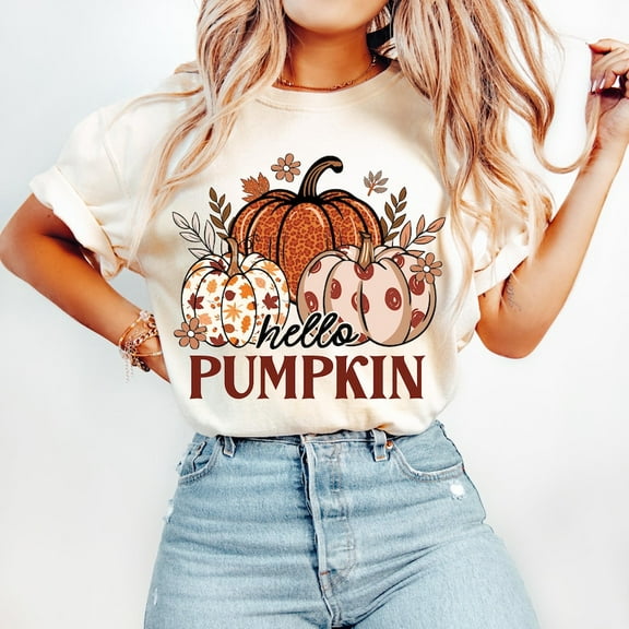 Hello Pumpkin Shirt, Fall Vibes Shirt, Boho Floral Fall Shirt, Hey There Pumpkin Shirt, Autumn Pumpkin Shirt, Retro Fall Shirt