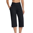 thumbnail image 3 of Women's Mid Waist Faux Two-Piece Yoga Shorts, Tummy Control Sport Shorts with Side Zip Pockets, Quick-Dry Compression Fit for Running, Gym, Workout, Casual Summer | TruBelle,Black L, 3 of 9