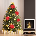 thumbnail image 2 of Monstrate Paño árbol de Navidad decorativo flor falsa moda brillante hogar jardín fiesta Artificial Festival flores Decoración Kits de decoración para fiestas rojo navideño Monstrate JR1170-07, 2 of 6