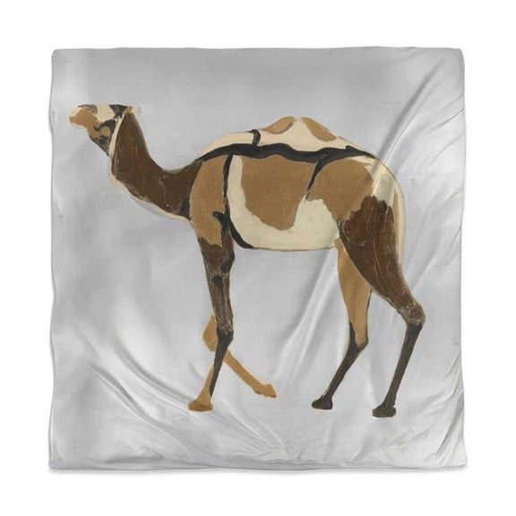 Begin Home Decor 3817-SWCQ-AN302-1 Queen Size Wildlife Duvet Cover - Retro Dromadaire - White Back