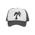thumbnail image 1 of Men's Palm Tree Cap Snapback Trucker Hat, White/Dark Grey, 1 of 2