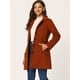 thumbnail image 2 of Abrigo Largo de invierno Allegra K con bolsillos para mujer un solo pecho Rojo Ladrillo XL, 2 of 6