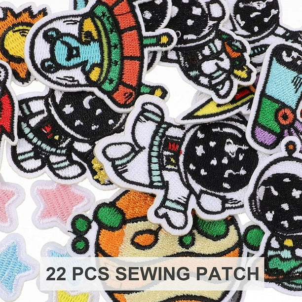 22Pcs Astronaut Embroidered Patches Iron or Sew On Patch Appliques for  Clothes