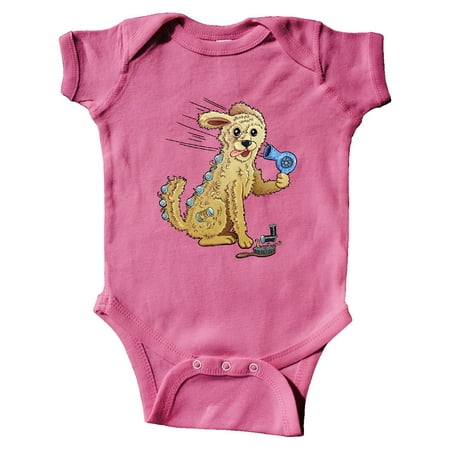 

Inktastic Goldendoodle in Curlers with Hair Dryer Gift Baby Boy or Baby Girl Bodysuit