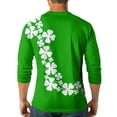 thumbnail image 7 of Men's Button-Down Contrast Raglan 3/4 Sleeve Top Green A 2XL, 7 of 7