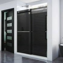 DreamLine Essence 56-60 in. W x 76 in. H Frameless Smoke Gray Glass Bypass Shower Door in Brushed Nickel