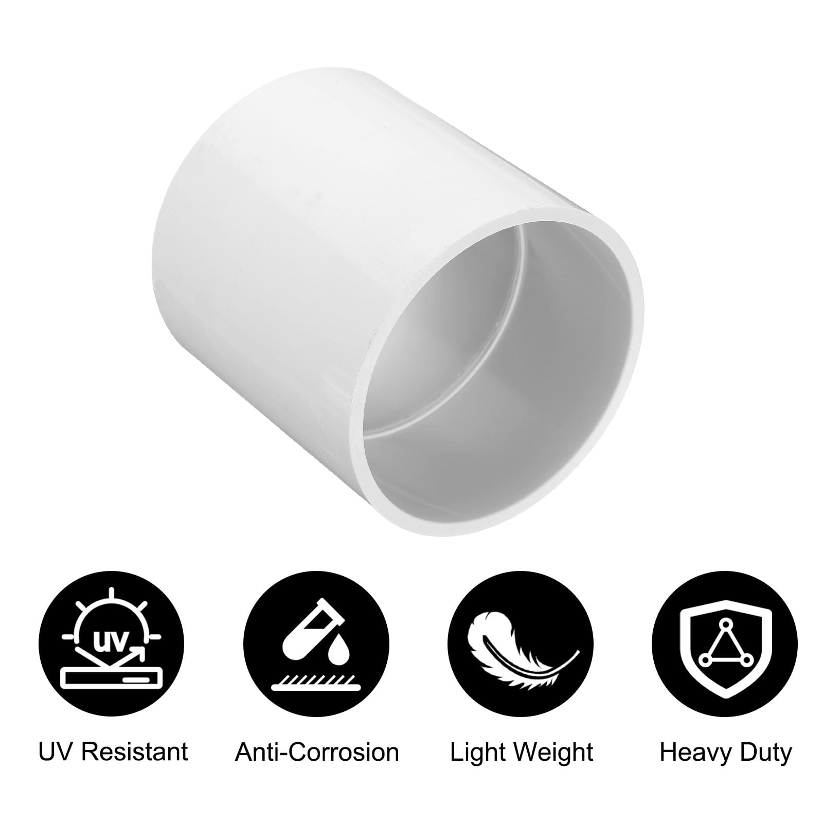 Unique Bargains Pipe End Cap Plug White 75mm x 85mm x 83mm 2pcs