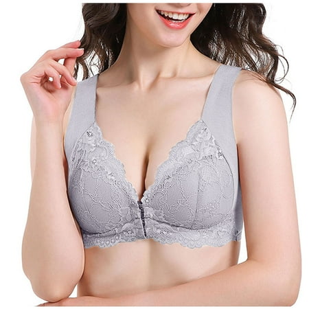 

Ruziyoog Women Bra Lace Bras One-Piece Bra Lingerie Soft Bralette Everyday Underwear Gray XXXXXXL