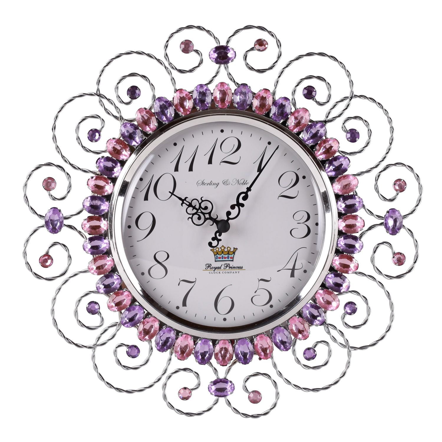 Mainstays Horloge murale rose à bijoux