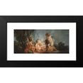 thumbnail image 2 of Jean-François Clermont 18x10 Black Modern Framed Museum Art Print Titled - Group of Five Loves Playing with Doves (1761), 2 of 5