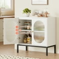 thumbnail image 5 of Accreate Buffet Storage Cabinet, Small Sideboard with 2 Fluted Glass Doors, Wood Console Cabinet, 5 of 11