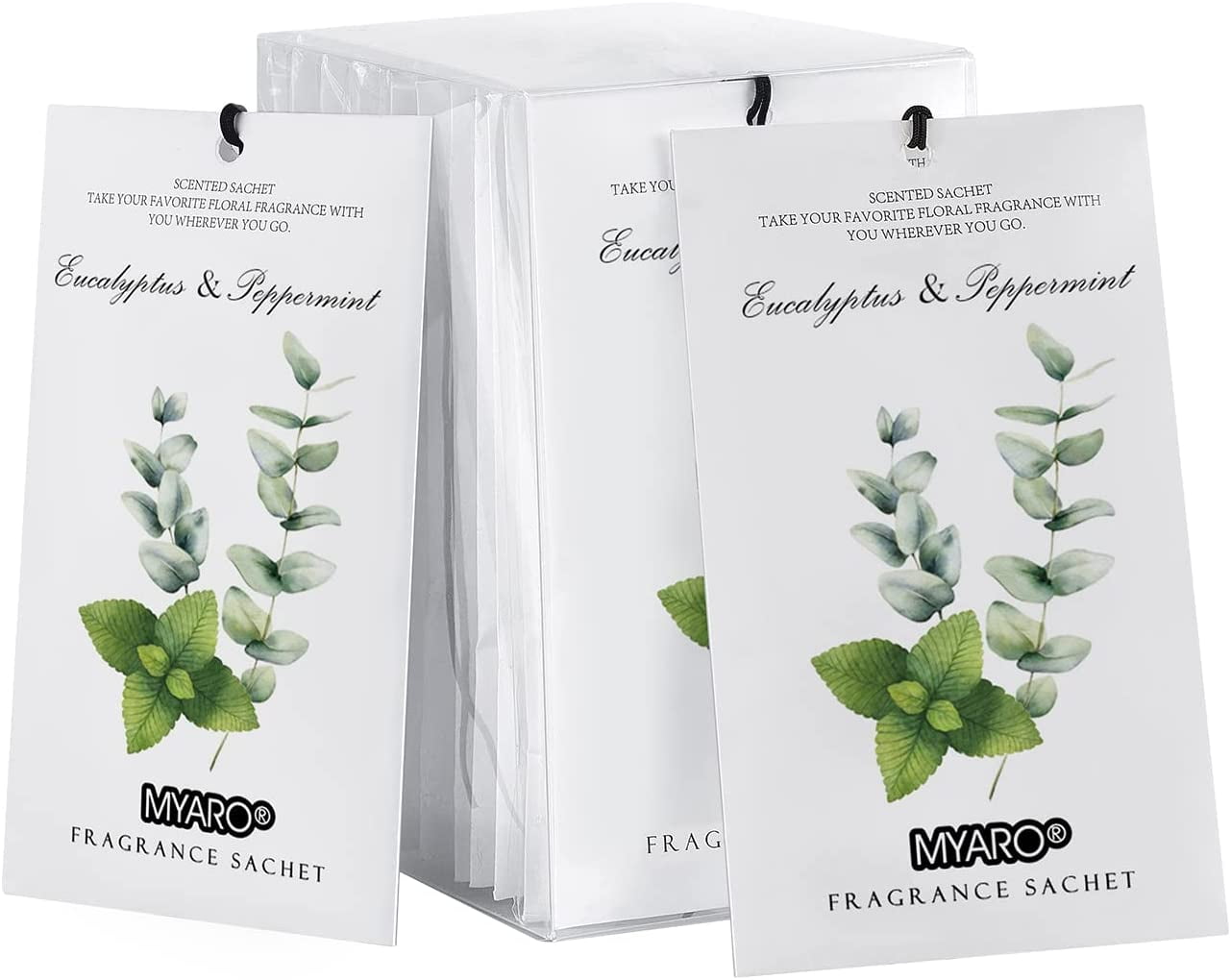 MYARO 12 Packs Eucalyptus Peppermint Scented Sachets Closet Air