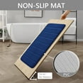 thumbnail image 3 of Tripumer 2 Pcs Memory Foam Bathroom Mat Thick Striped Memory Foam Bathroom Rugs Non Slip Washable Toilet Bathroom Mats Bathroom Rugs Super Water Absorption Machine Wash for Bathroom Floor Rug Navy, 3 of 9