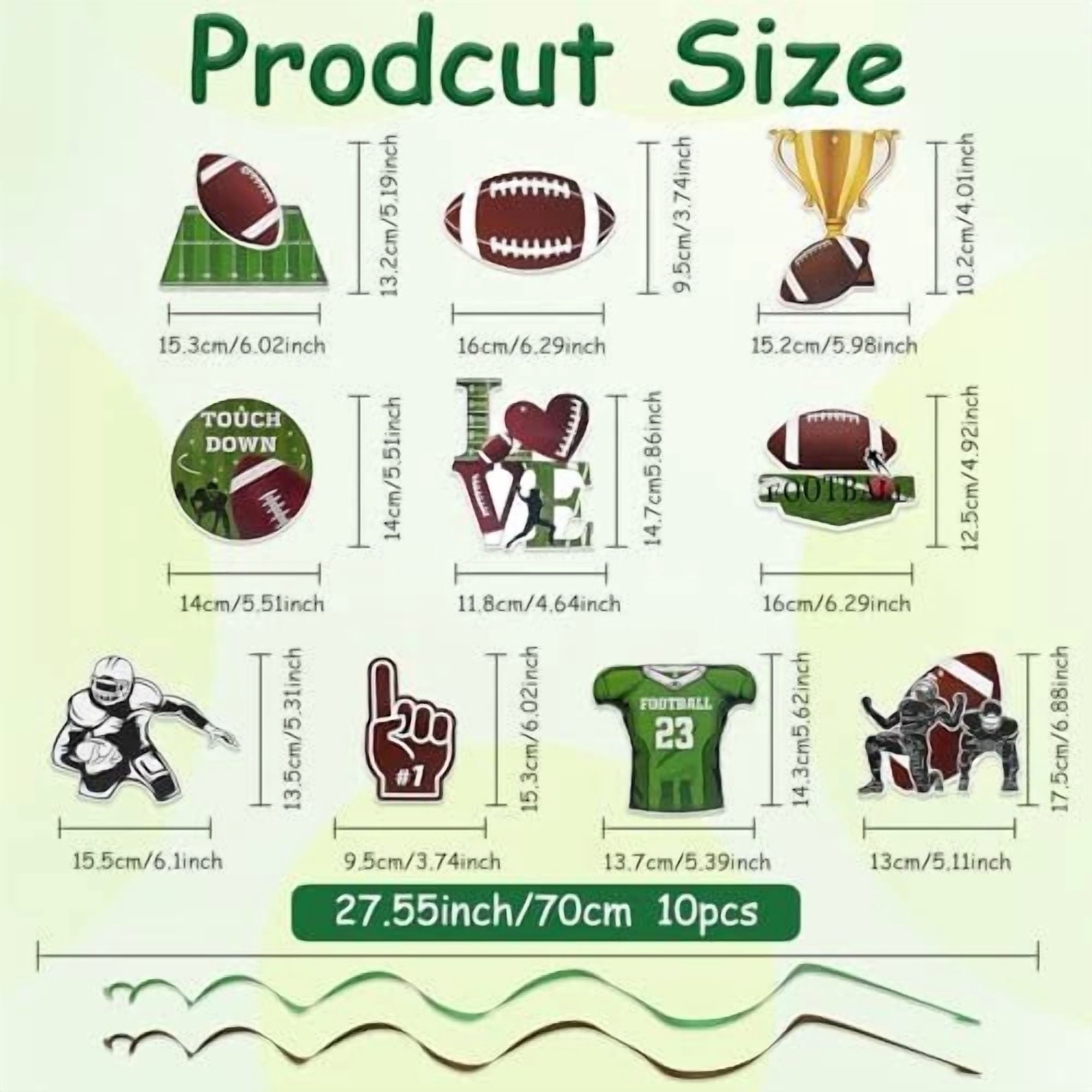 BUTTERFLY- Football Party Decorations, 20 Pcs Football Hanging Swirl Decorations With