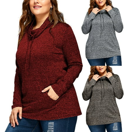 Women's Plus Size Loose Casual Solid Color Long Sleeve Thin Coat Sweater Tops With